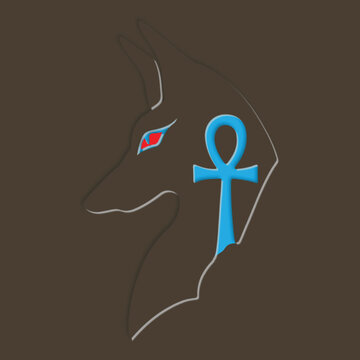 Anubis Guardian With Eternal Ankh