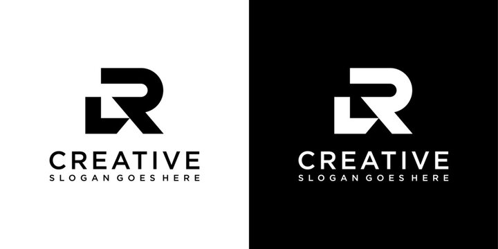 LR or RL initial letter logo design vector