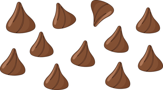Cute Cartoon Hershey's Chocolate Kisses, Chocolate Candy Illustration for Sweet Treat Lovers