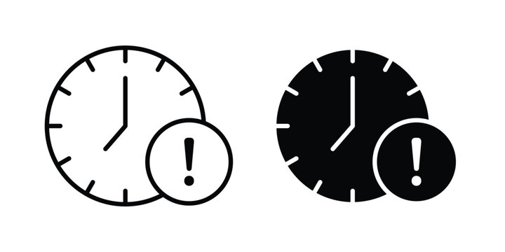 Alarm exclamation icon vector concept set