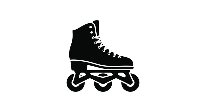 Inline roller skate silhouette on a white background high quality professional detailed