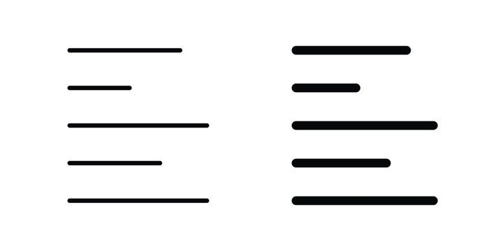 Align left icon vector concept set