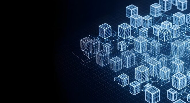 Blockchain technology for business secure network data infrastructure concept