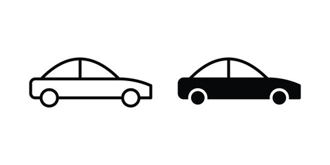 Fototapeta premium Car side view icon vector concept set