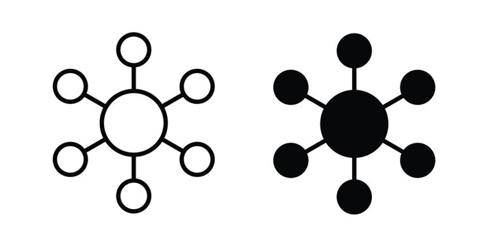 Chart connected icon vector concept set