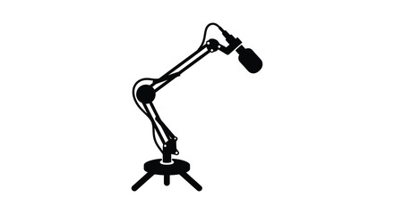 Microphone boom arm with shock mount black silhouette high quality professional detailed © nhpvect02