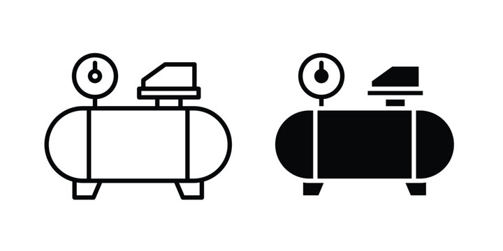 Compressor icon vector concept set