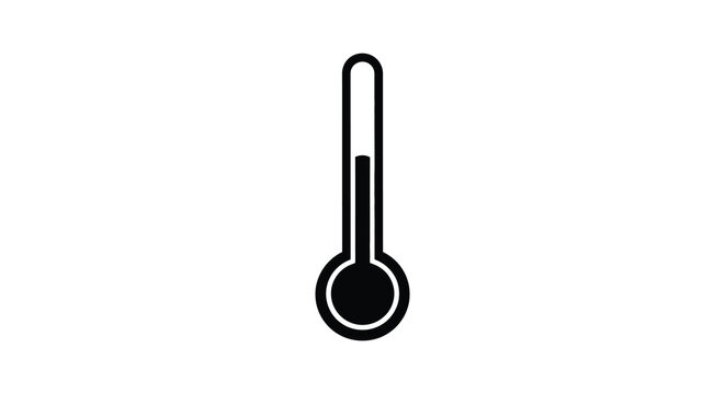 Thermometer icon black silhouette on a white background high quality professional detailed