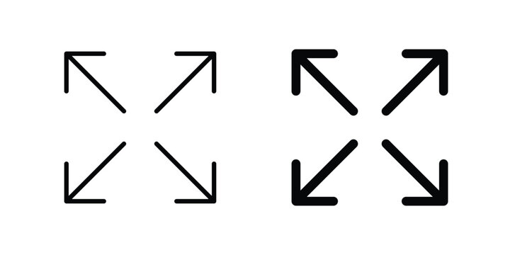 Expand icon vector concept set