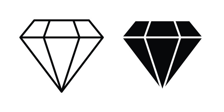 Gem icon vector concept set