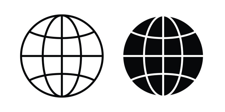 Globe icon vector concept set