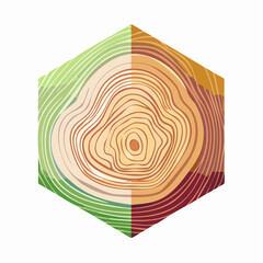 Fototapeta premium Abstract Hexagonal Wood Grain Pattern