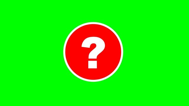 Aggressive Confusion Icon - Shaking Red Question Mark, Green Screen Chroma Key WTF/Confusion Signal Seamless Loop