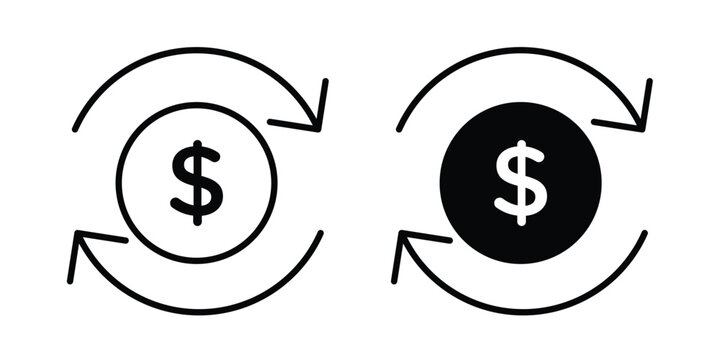 Money exchange icon vector concept set