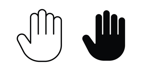 Obraz premium Raised hand icon vector concept set