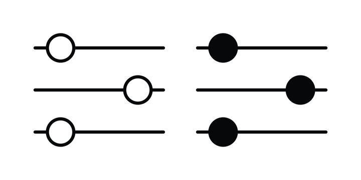 Settings sliders icon vector concept set