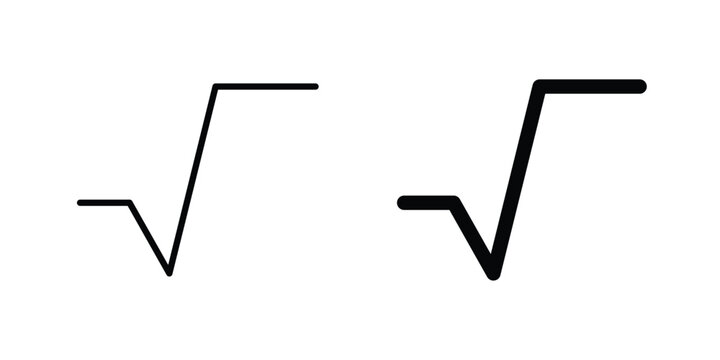 Square root icon vector concept set