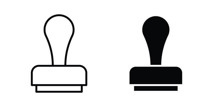 Stamp icon vector concept set