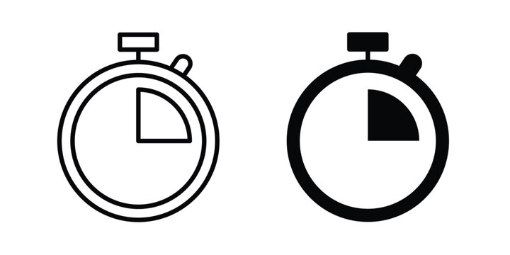 Stopwatch icon vector concept set