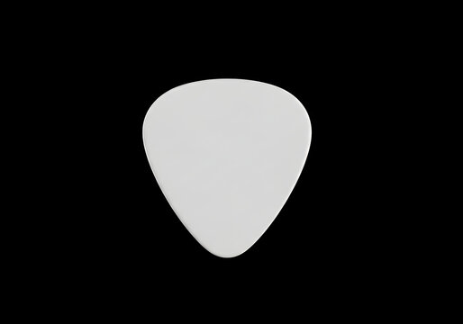 Isolated guitar pick in flat gray silhouette for musical instrument accessories, plectrum, sound and performance gear