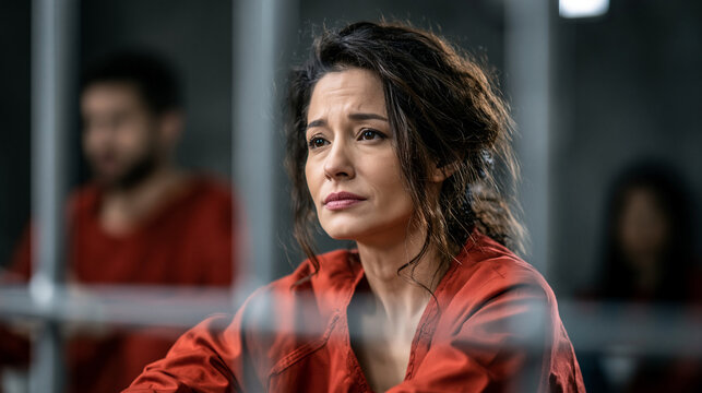 Behind Bars: A prisoner's introspective gaze behind bars reveals the raw vulnerability and emotional turmoil within a cell. 