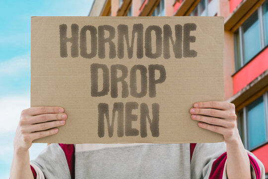 "Hormone Drop Men" Male testosterone fell measurably each successive decade. TESTOSTERONE. CONCENTRATIONS. FELL. MEASURABLY. DECADE.