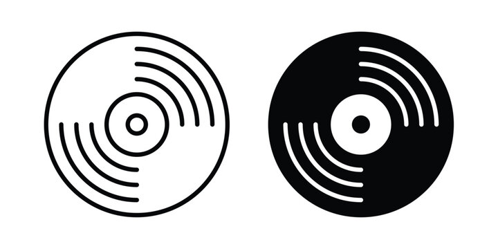 Vinyl icon vector concept set