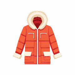 Orange Parka Jacket with Fur Hood © Sito
