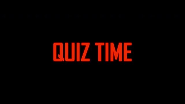 Quiz Time Pixel Reveal Glitch Effect Text Alpha Channel 4K Video
