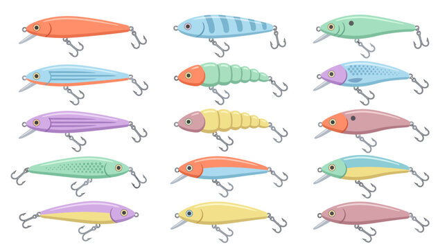 Assortment of colorful soft plastic minnow lures in multiple colors and sizes for freshwater and saltwater fishing.