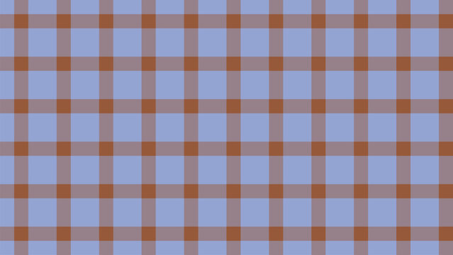 A classic blue and warm brown plaid pattern creates a cozy and traditional textile design