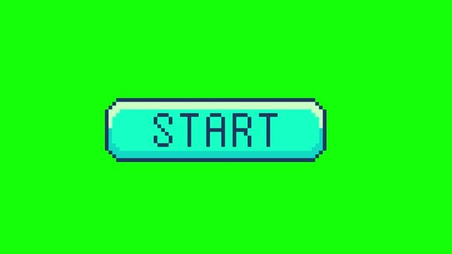 Yellow start button on green screen