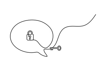 Obraz premium Speech bubble icon in a single continuous line drawing for creative communication business