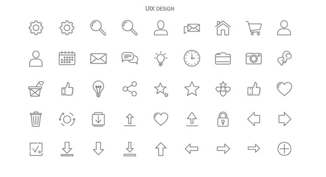 Hand-Drawn UX UI Icons Set for Web and Mobile Apps Design
