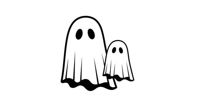 Two ghosts standing side by side