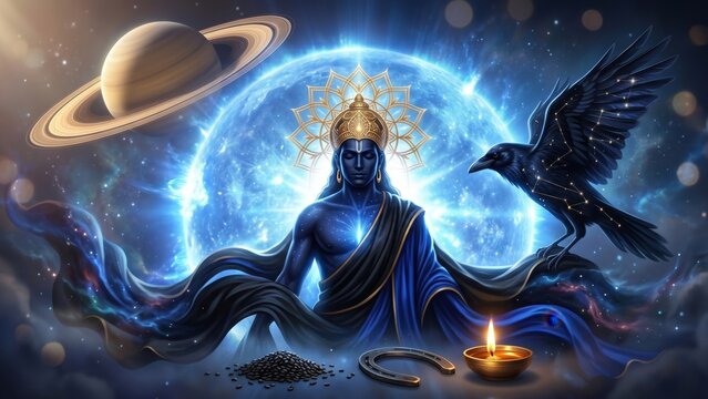 Shani Dev Supernova Vision &ndash; Celestial Spiritual Energy Artwork