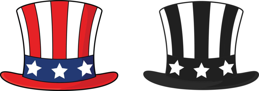 Patriotic uncle sam top hat for american independence day celebrations