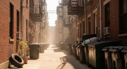 Obraz premium Urban Alleyway Scene - Dusty and Gritty.