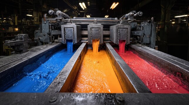 Industrial ink distribution in a manufacturing printing press