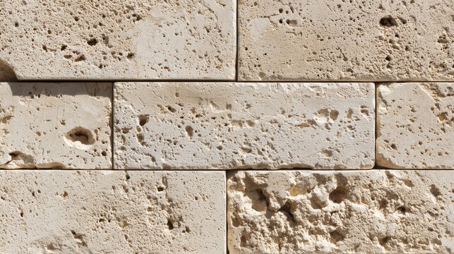 Travertine stone brick wall texture background