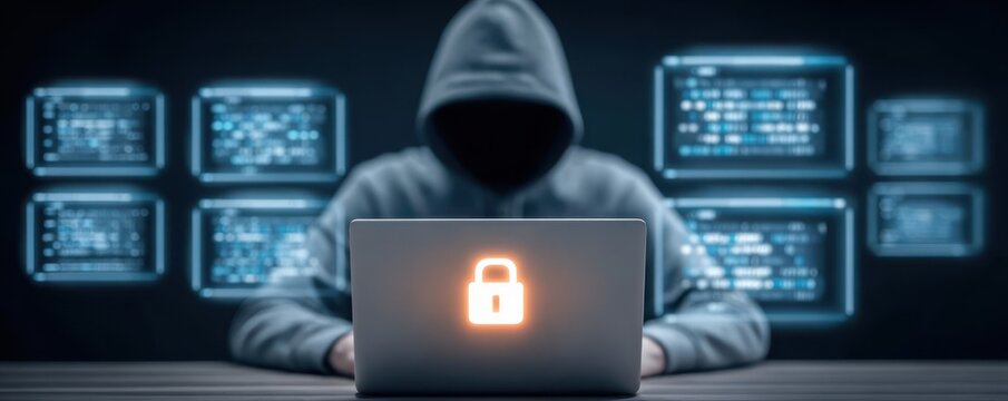 The hacker wants to breach the storage during a cyber attack while the security defense and protection keep watch.