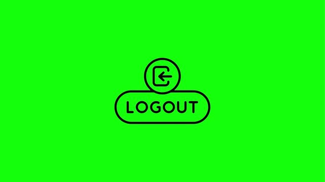 Logout button icon on green background