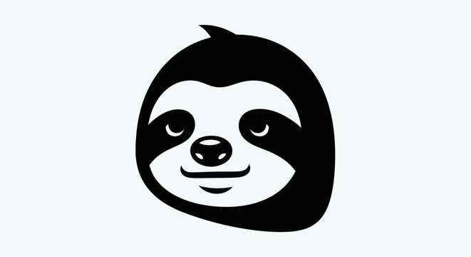 Sloth face illustration on white background