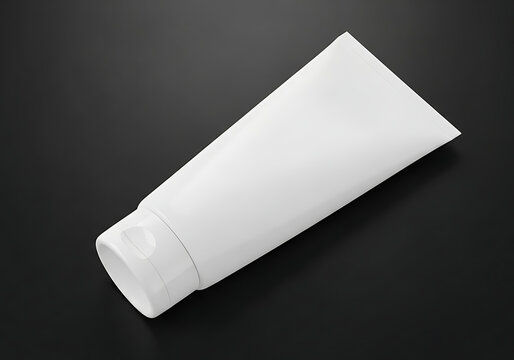 Isolated empty white squeeze tube for cosmetic cream or gel, blank packaging mockup for branding skincare products
