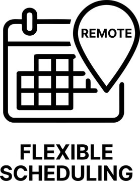 Flexible remote work scheduling calendar icon