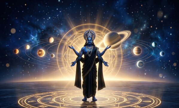 Shani Dev Navagraha Power &ndash; Cosmic Astrology Artwork