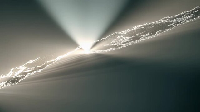 Luminous comet with a bright nucleus and radiating tail is flying through the dark expanse of space, creating a dynamic trail of light against the cosmic background