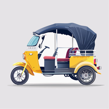 Yellow Tuk-Tuk Auto Rickshaw Illustration