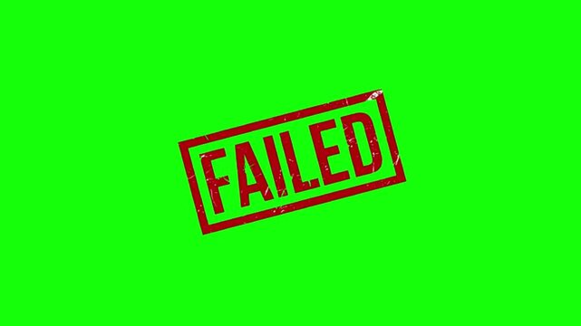 Red failed stamp on green background