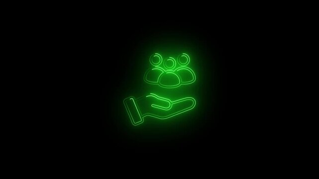 Neon loyalty concept, the people, advocates for your brand who will continuously engage with, repeatedly purchase from, and trust your business. Loyalty icon on with black background